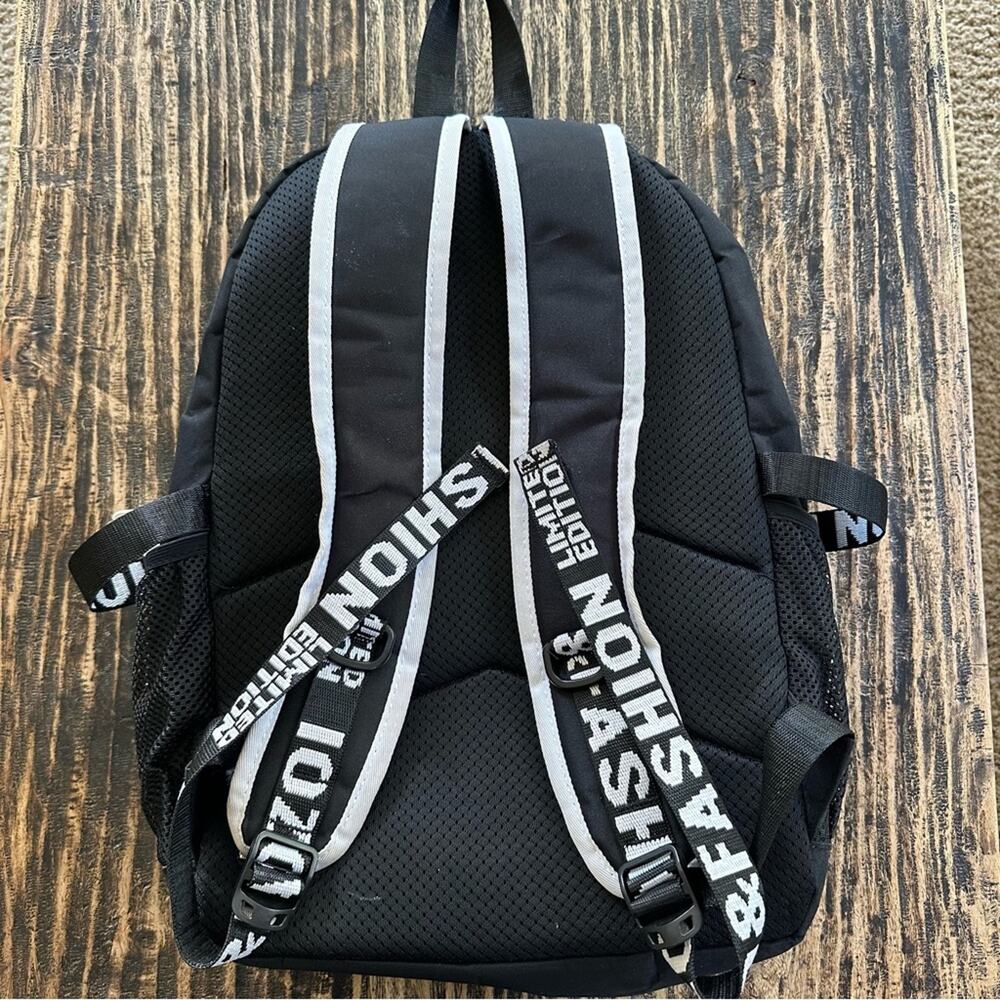 Black Backpack with reflective anime Graphic - Picture 6 of 11